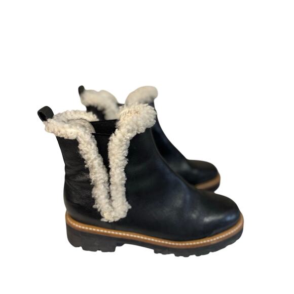 Marc Fisher Shoes - Marc Fisher Black Slip-On Boots w/ Fur Trim – Women’s 7.5 – Cozy Trendy Winter